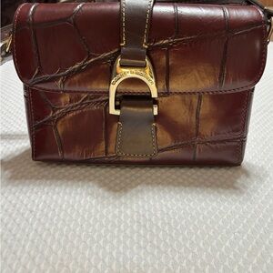 Dooney & Bourke Burgundy Croc-Embossed Crossbody Bag